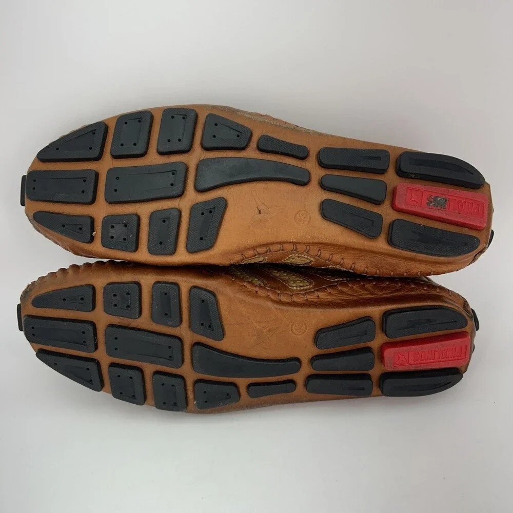 Pikolinos Shoes Mens Size 10 EU 43 Fuencarral Brown Leather Perforated Slip On